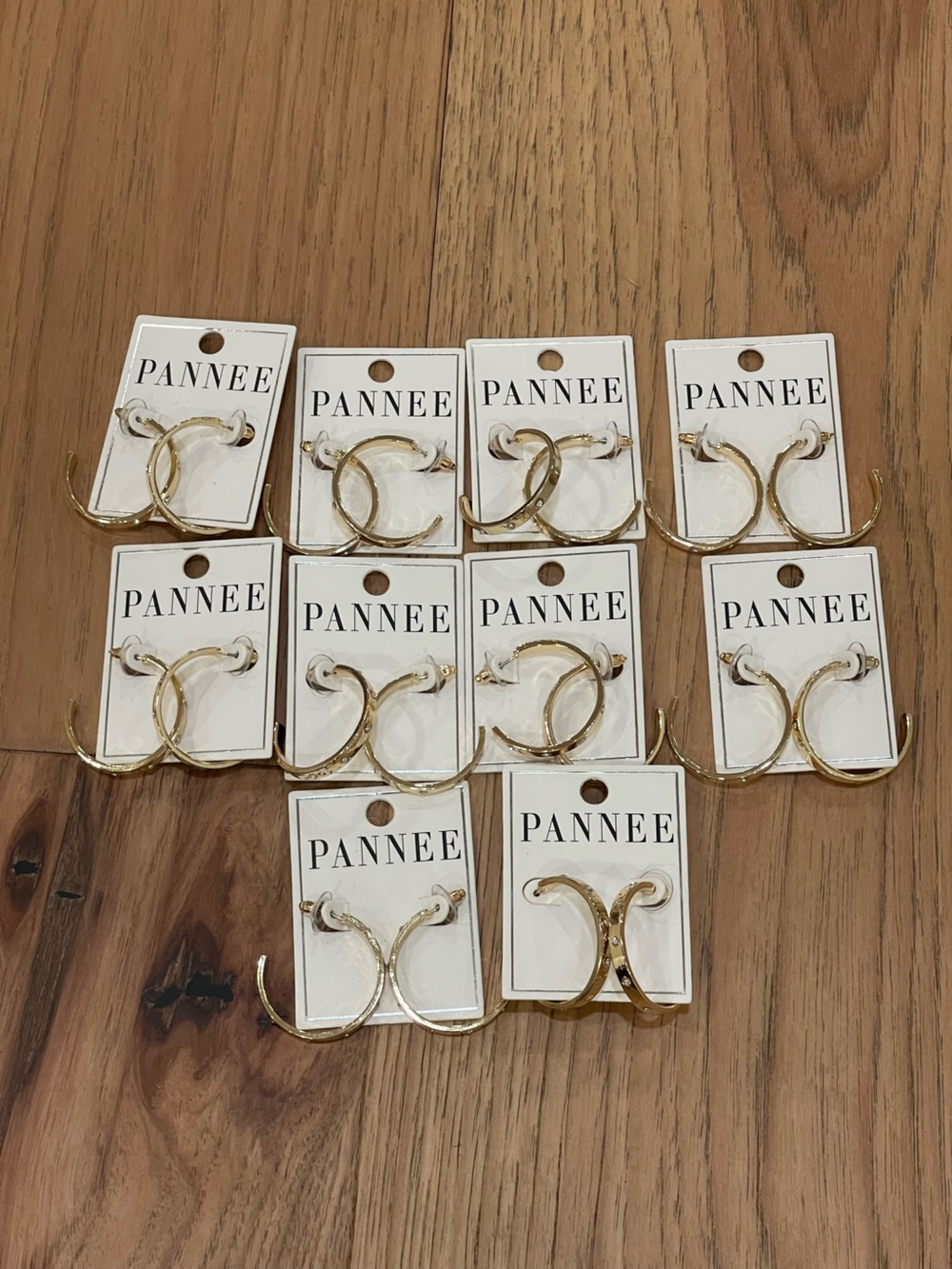Lot of 10 Pannee Gold Hoop Earrings - Pair